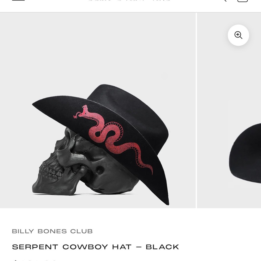 Serpent Cowboy Hat - Black with Pink Snake